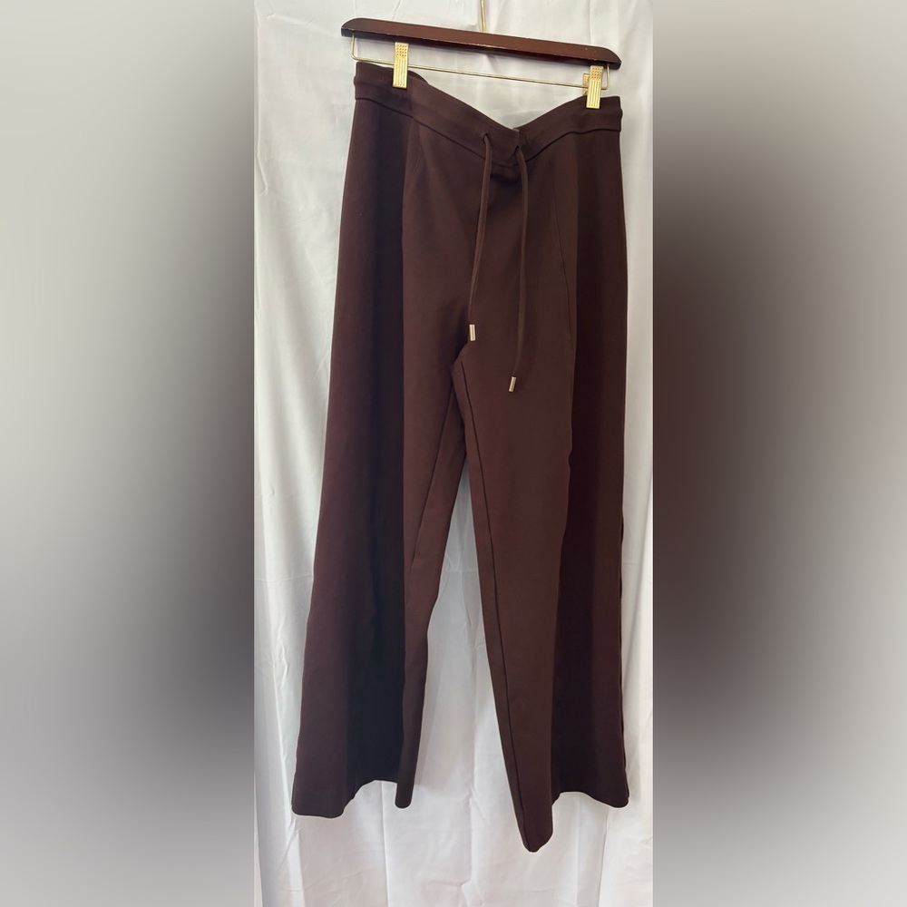 Nicole Miller Women's Dark Brown Wide-Leg Trousers
